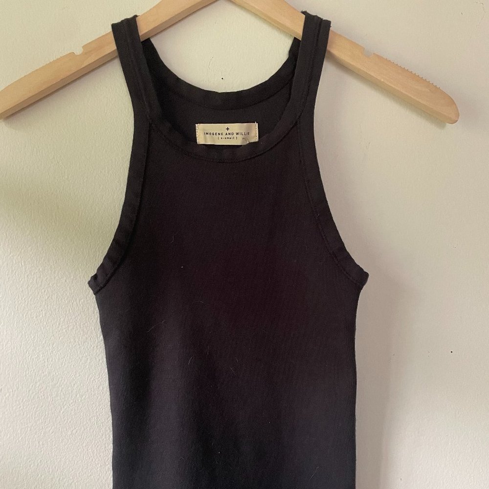 Imogene & Willie faded black ribbed racerback xs/s BNWT